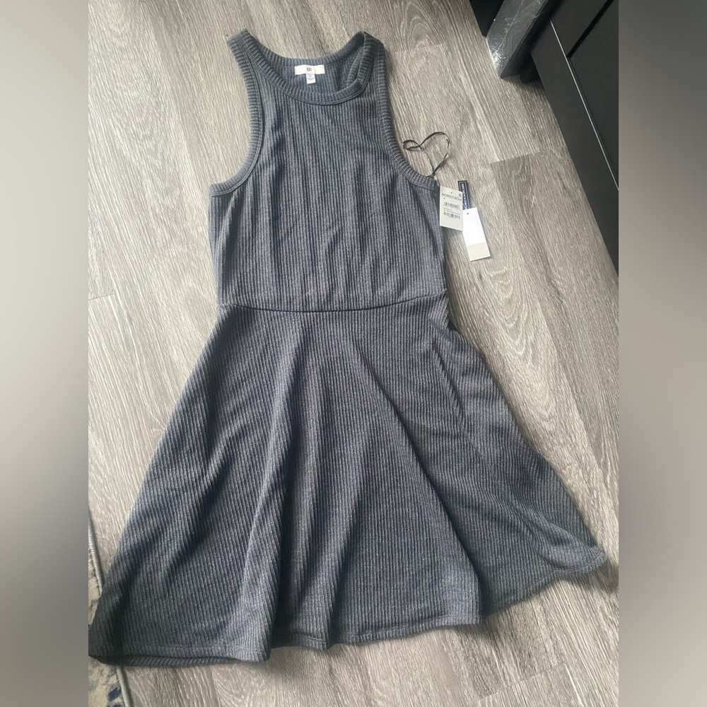 In a dark grey from Nordstrom and never worn.